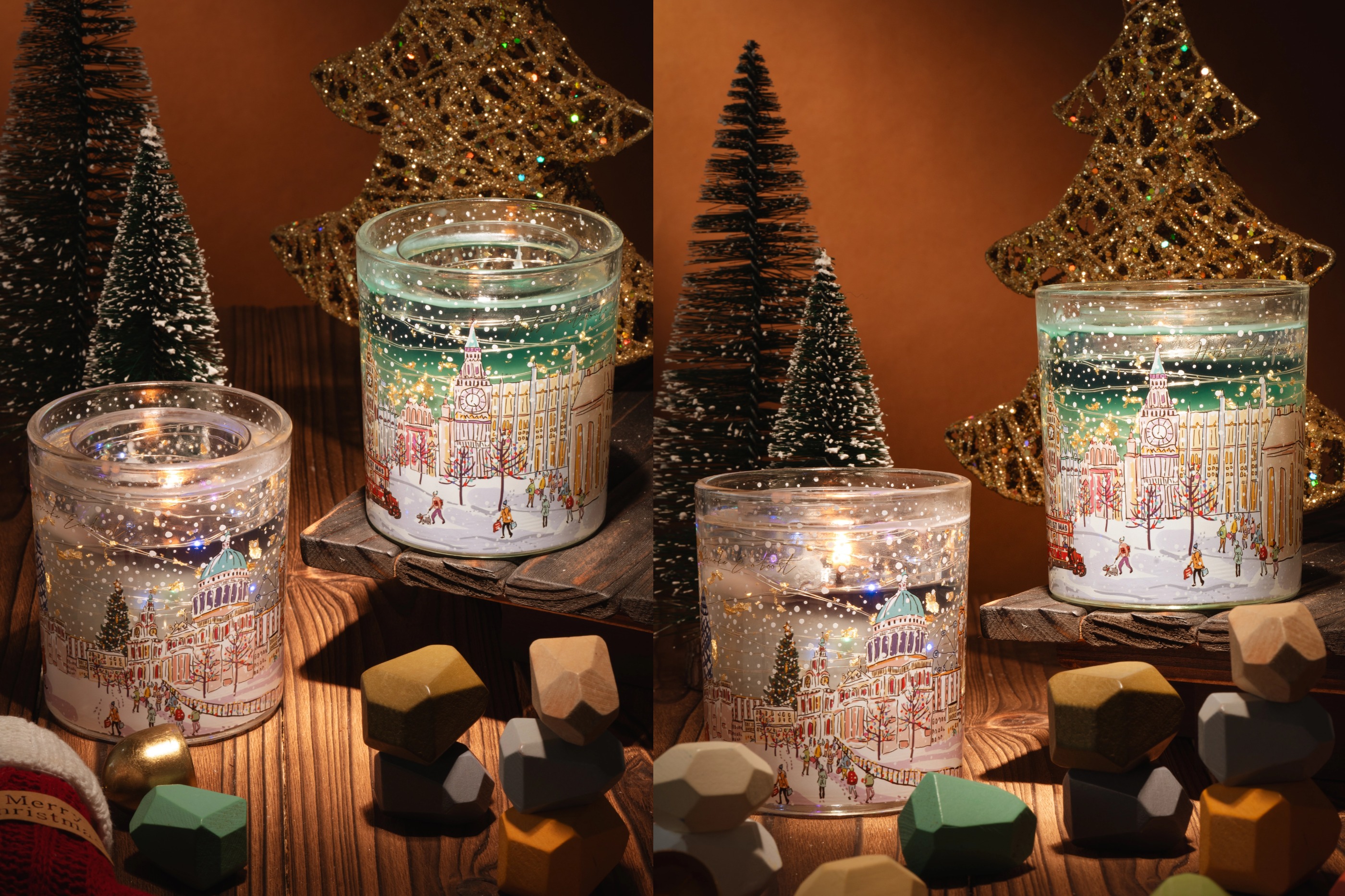 Christmas Snow Collection Gel Candle Scented Canlde