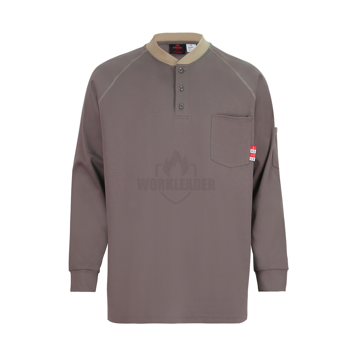 Two Tone FR Knitted Henley Shirt