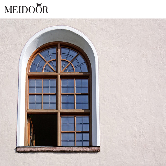 Specialty Shape Windows Black Color Design Fixed Sliding Aluminum Tempered Glass Arch Shaped Windows