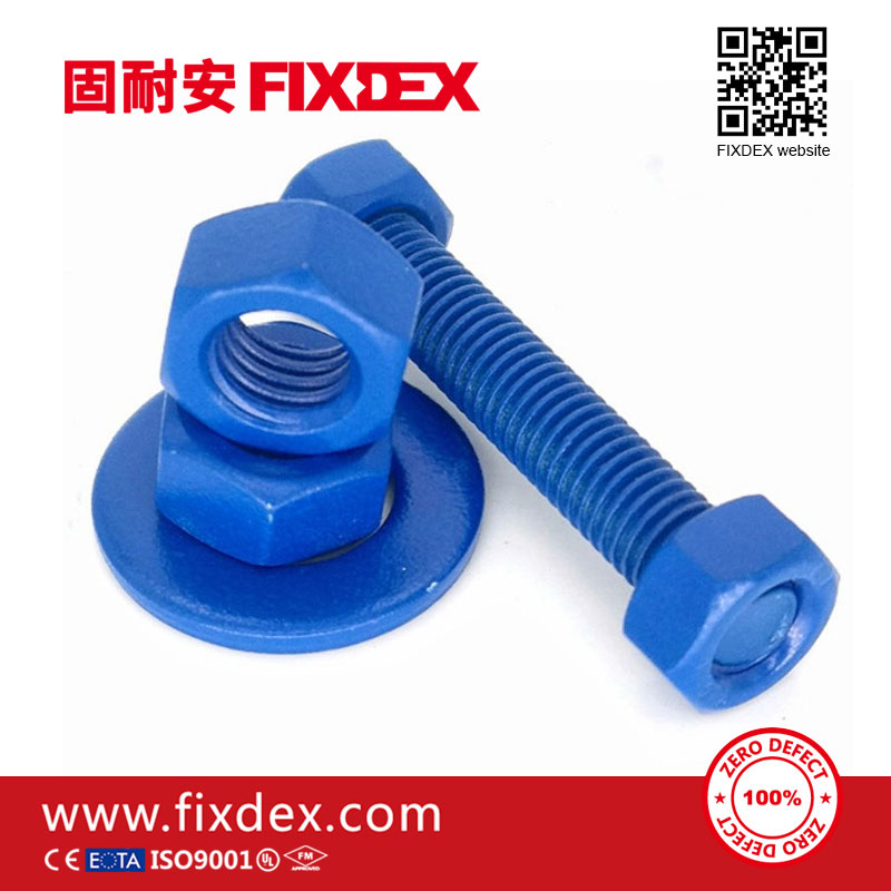 B7 Blue PTFE Coated Threaded Rods With Nuts