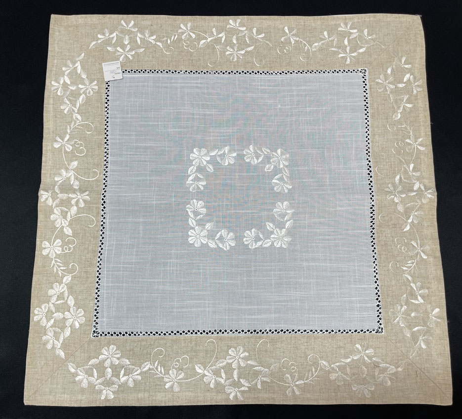 Hand made with lace border embroidery table cloth