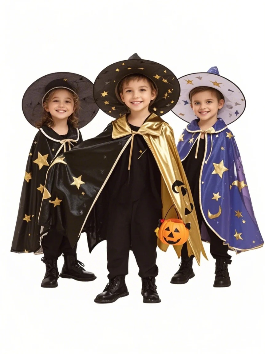 Halloween Wizard Cape Costume for Kids