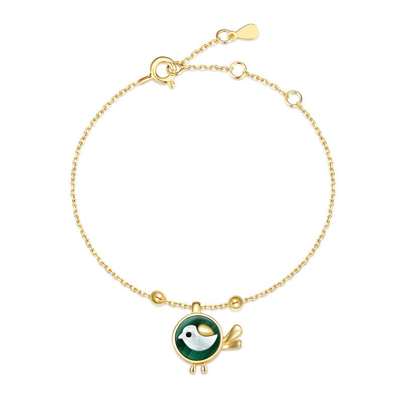 S925 sterling silver malachite bracelet