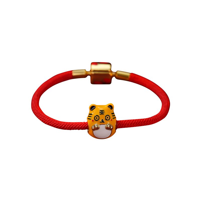 Red rope parent-child sterling silver transfer bead Zodiac bead bracelet