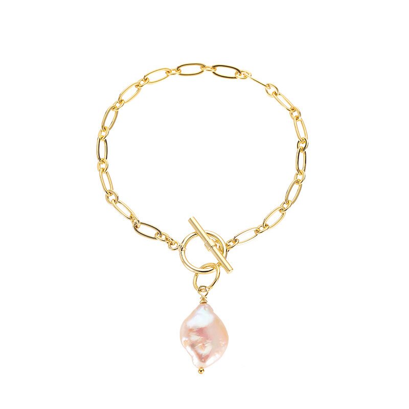 European and American metal chain fashion exaggerated personality Baroque pearl bracelet