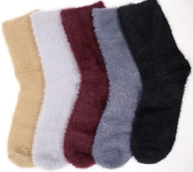 Imitation mink fur women's socks