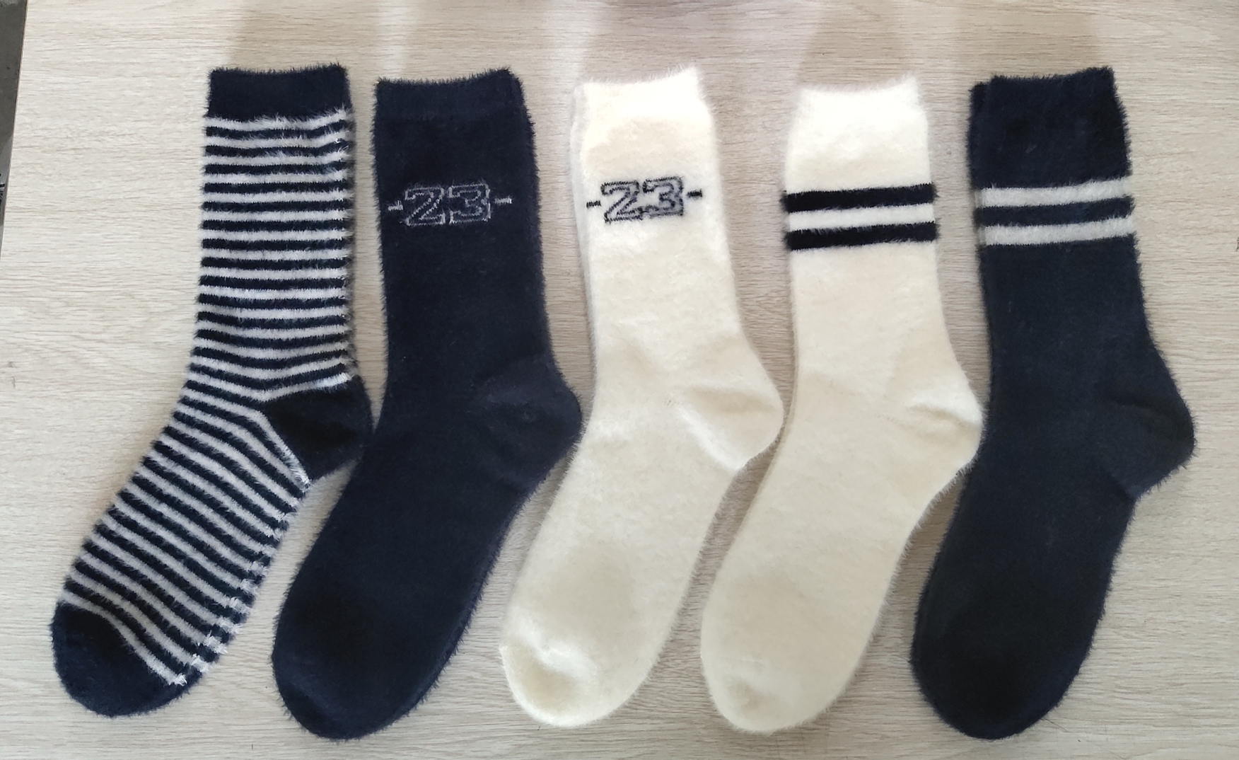 Imitation mink fur men's socks
