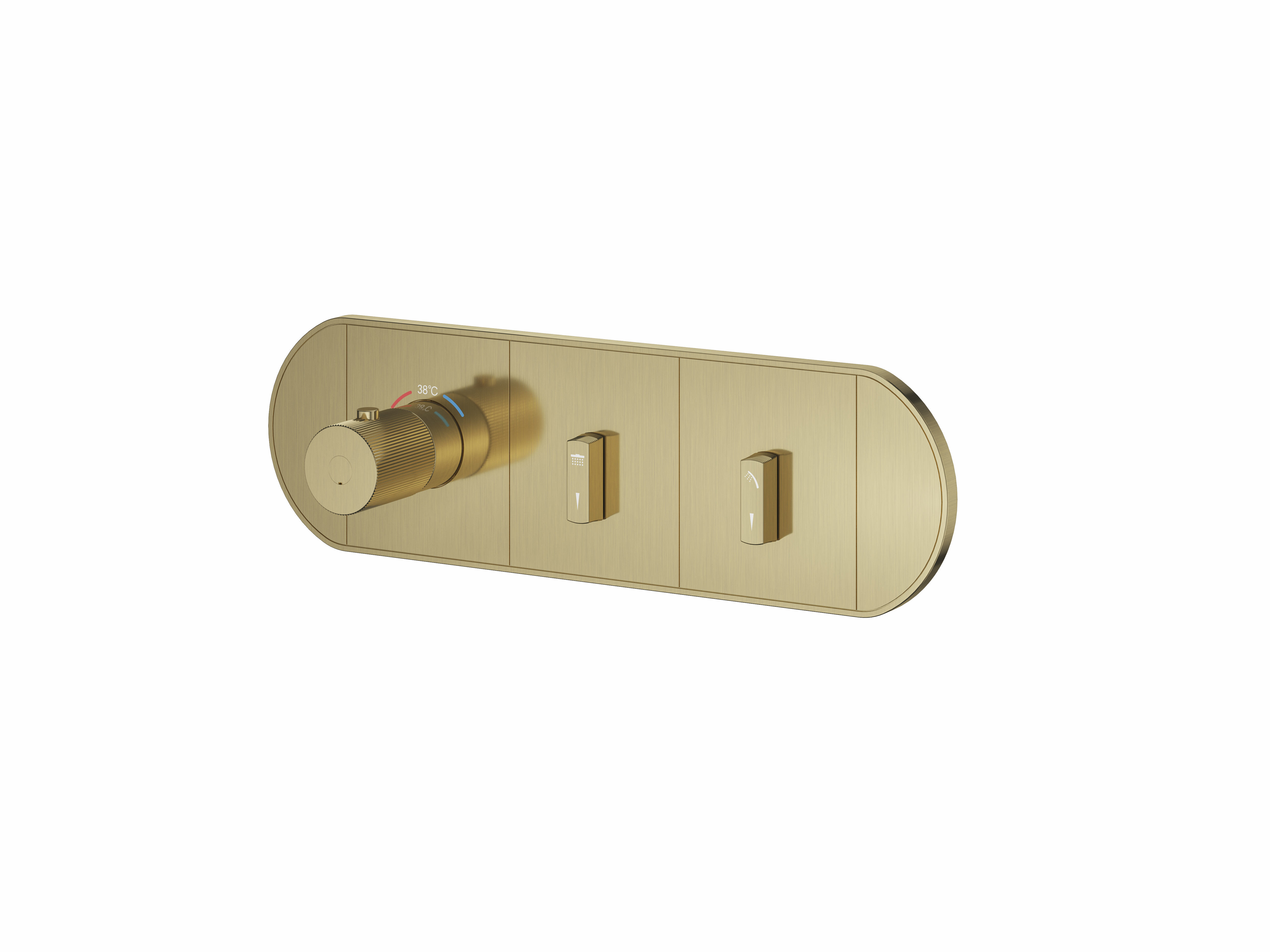 FLOVA Thermostatic shower mixer with 3 GoSlide control buttons and bottom outlet