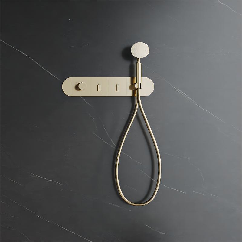 FLOVA Thermostatic shower mixer with 3 GoSlide control buttons and bottom outlet