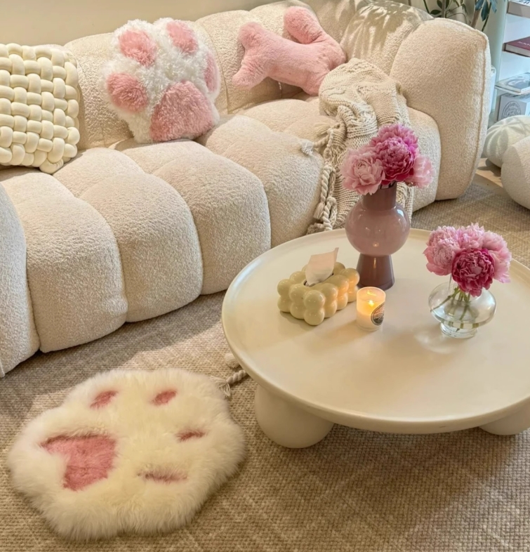 Pink paw cushion/floor mat