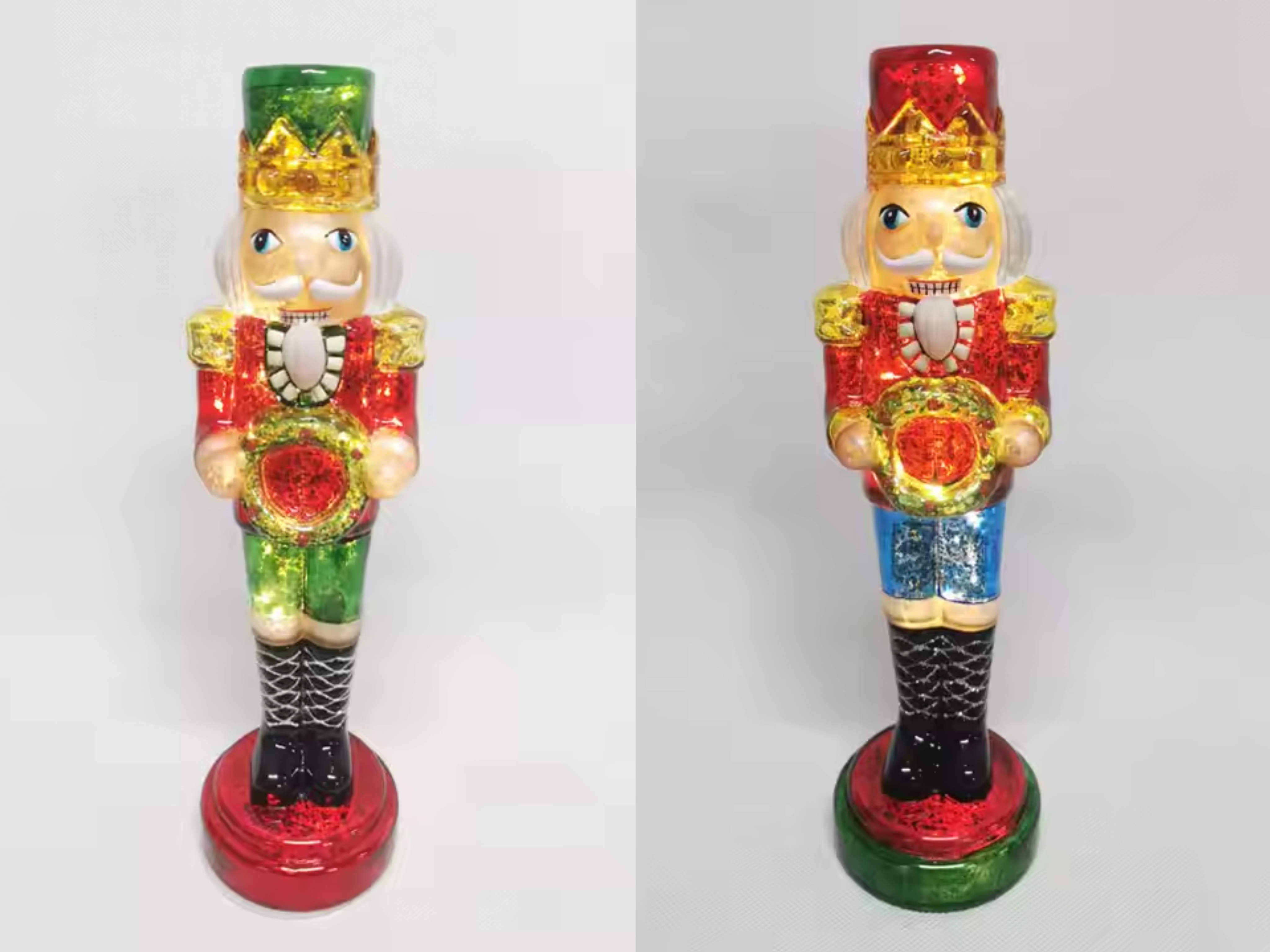 Nutcracker Glass LED Ornament: battery-operated hot-selling tree & table decor gift.