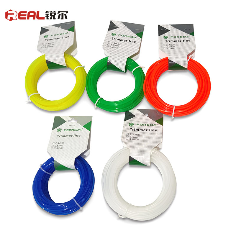 Trimmer Line Multiple Colors and Shape 2.4mm 2.6mm 3.0mm 15M Nylon Trimmer Line For Brush Cutter