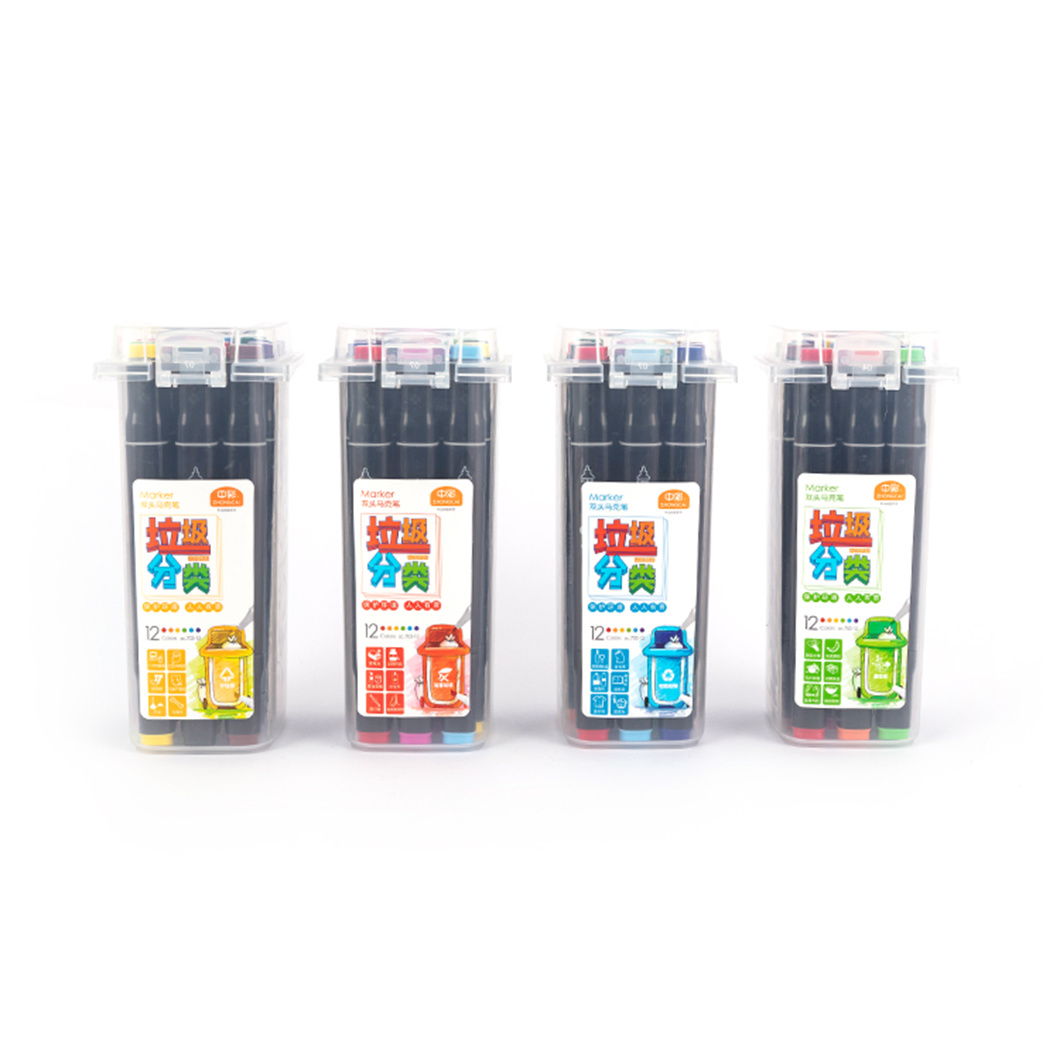 703 Square barrel dual tip Marker Pen