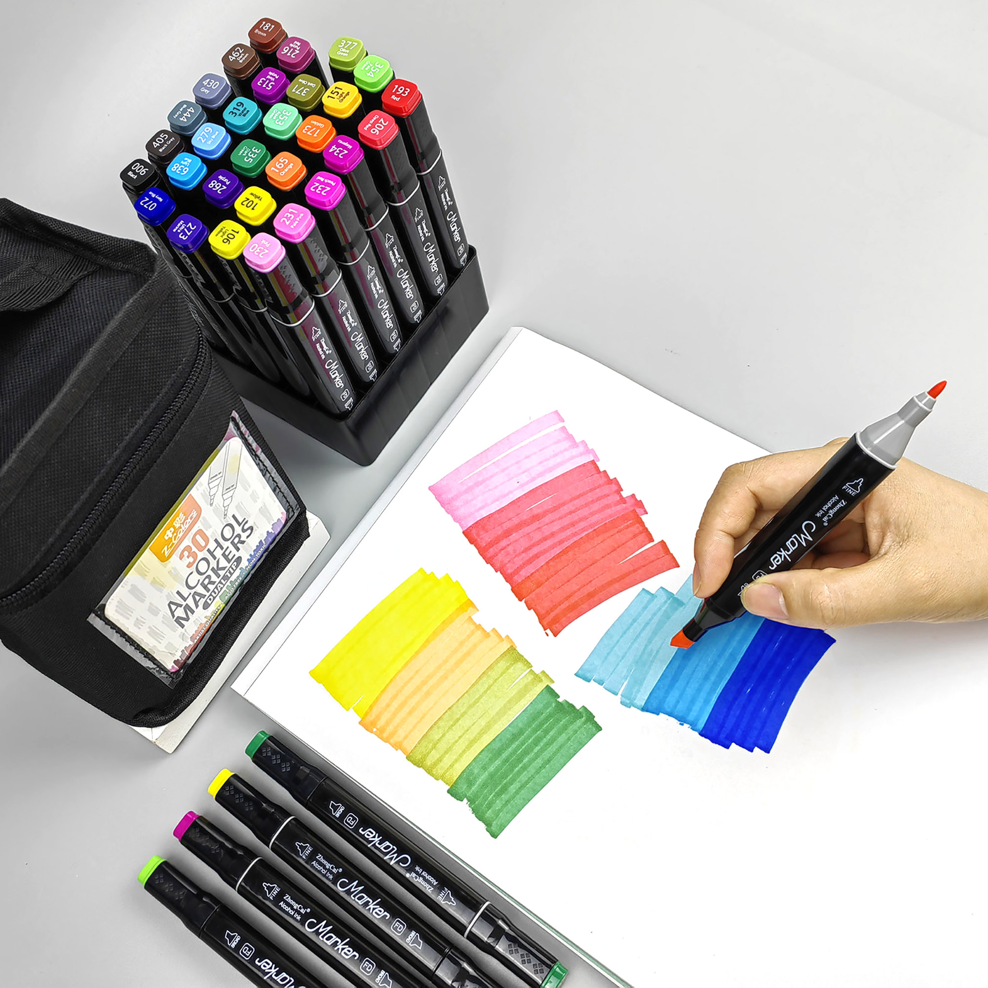 702FB Square barrel dual tip Marker Pen