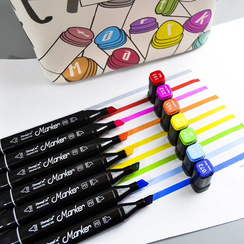 702PU Square barrel dual tip Marker Pen