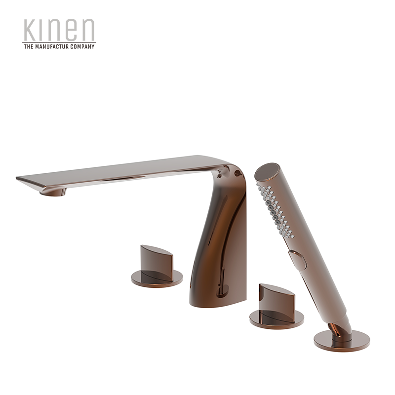 Kinen Vogue Series 4-hole Rim Mounted Bath Mixer in Chrome