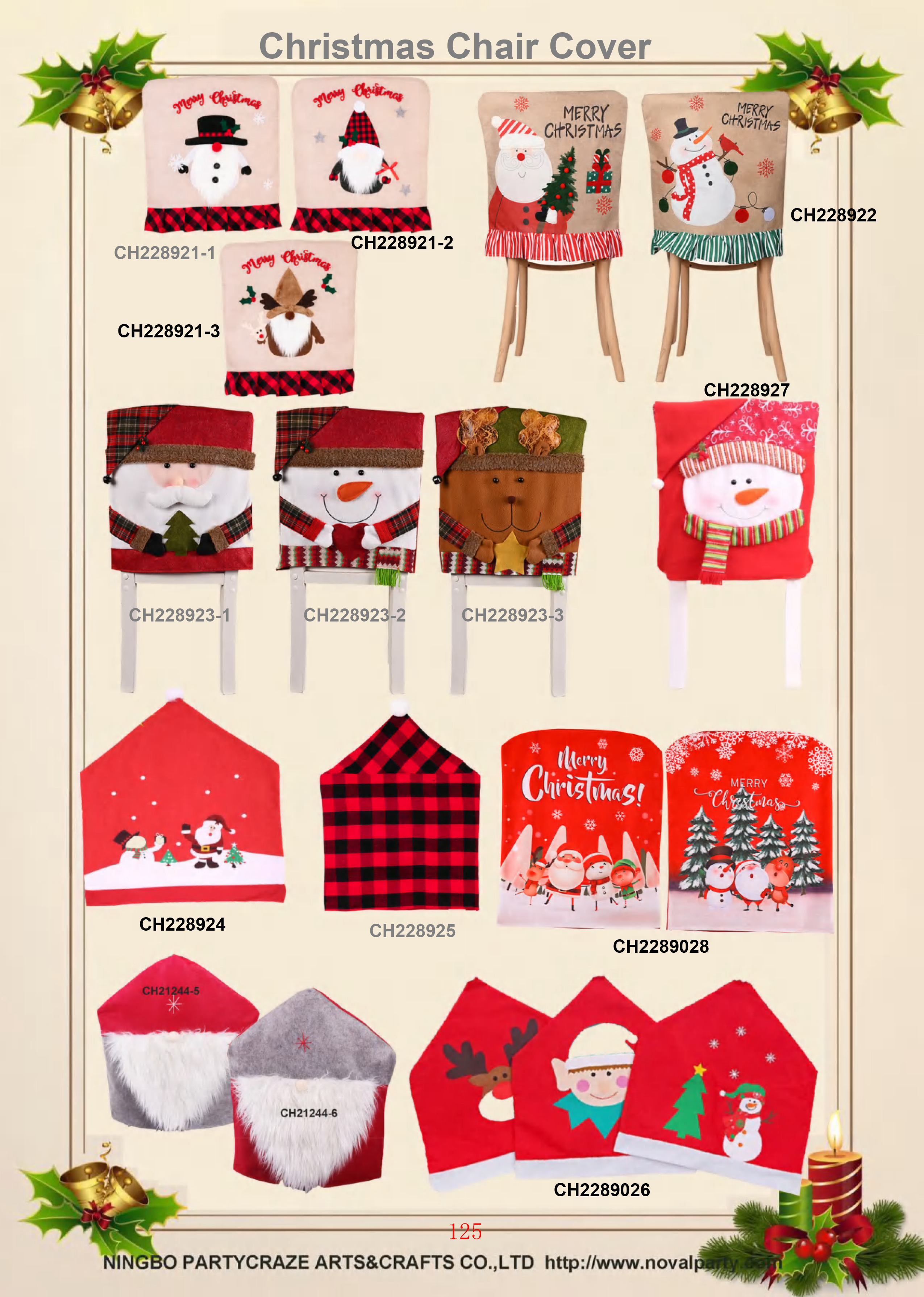 Christmas Santa Claus Chair Cover
