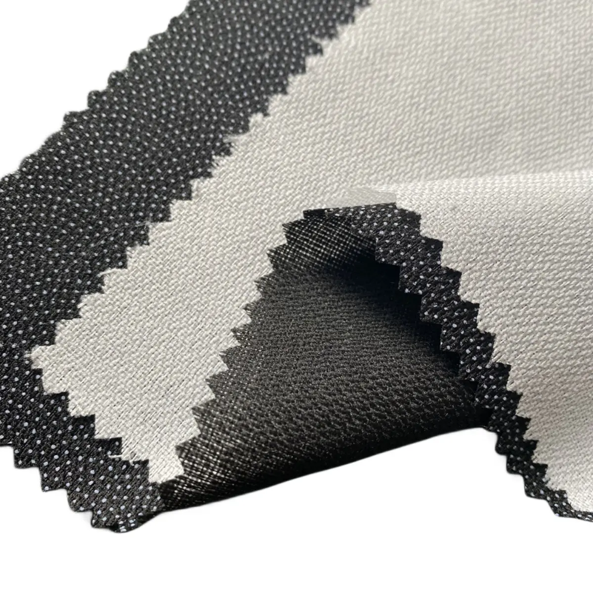 Custom 100% Polyester 60gsm Bokram Water Jet Loom Interlining Woven Fusible
