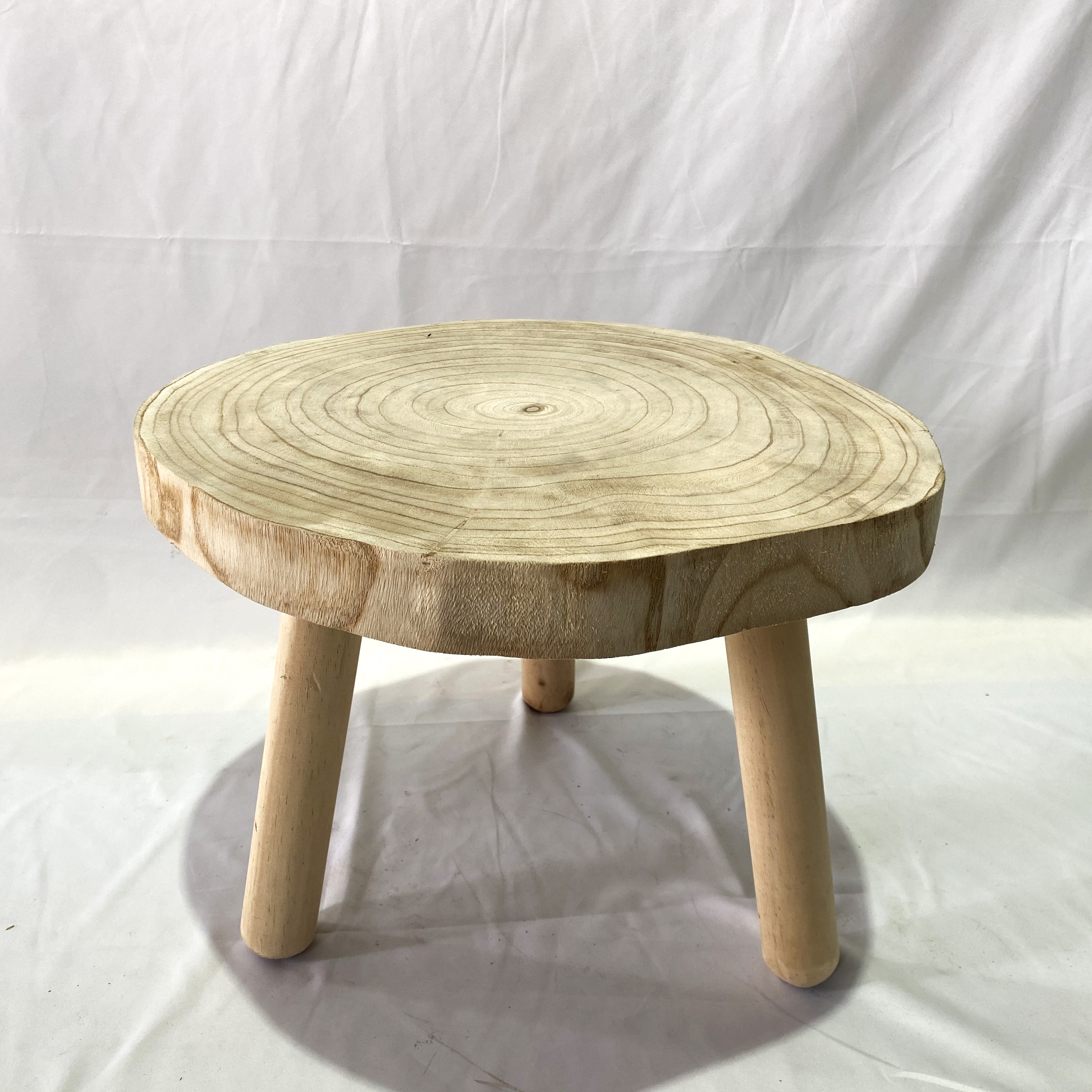 Natural wood small side table