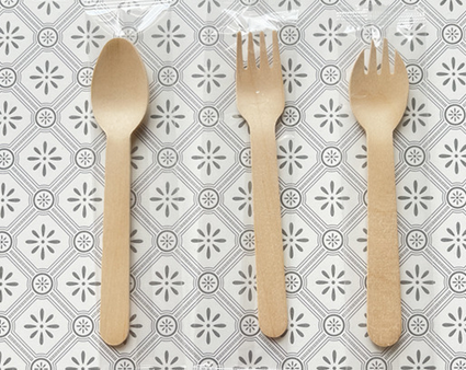 Wooden cutlery knife, fork, spoon, coffee stick, round stick