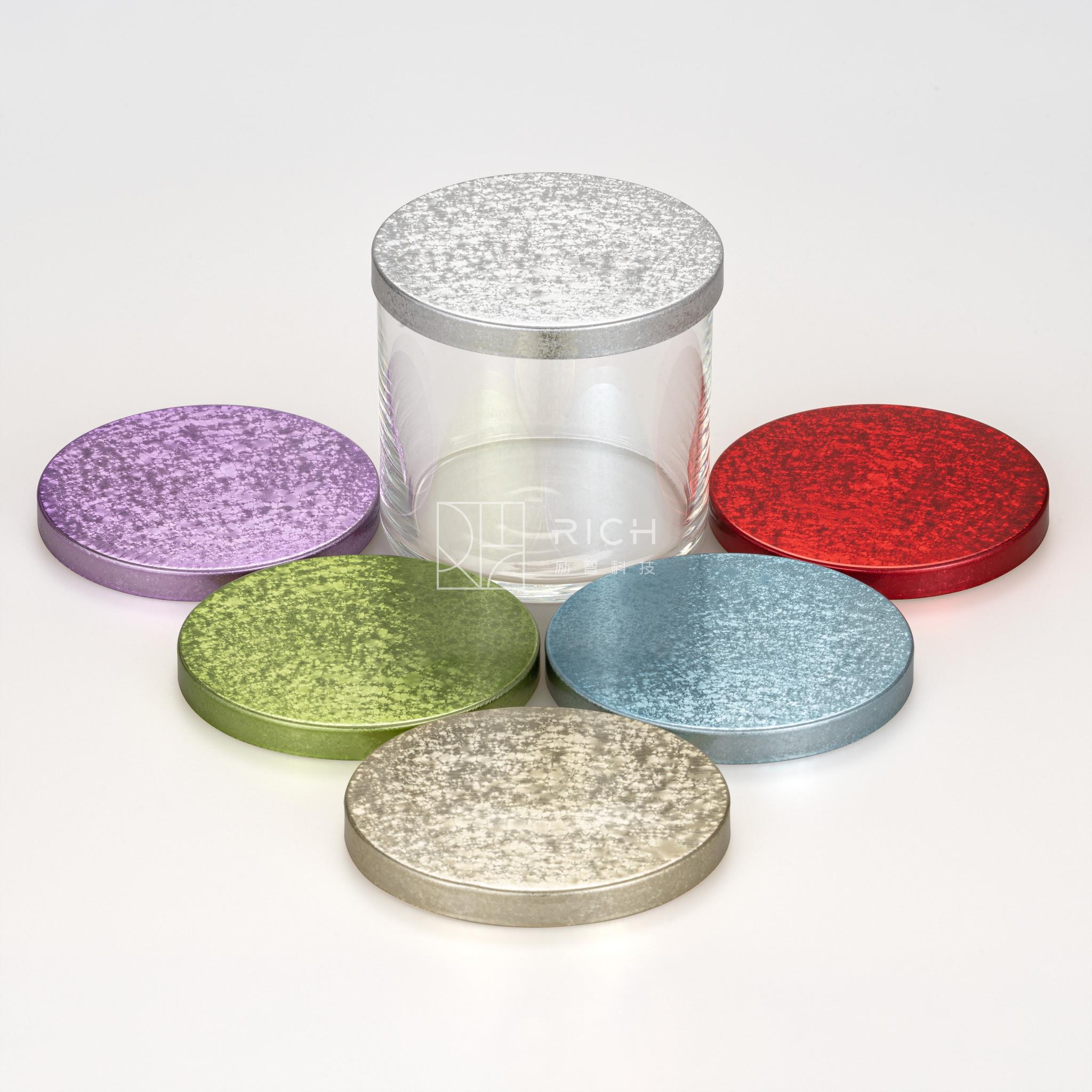 UV Plating Cracking Silver Iron Candle Jar Lid