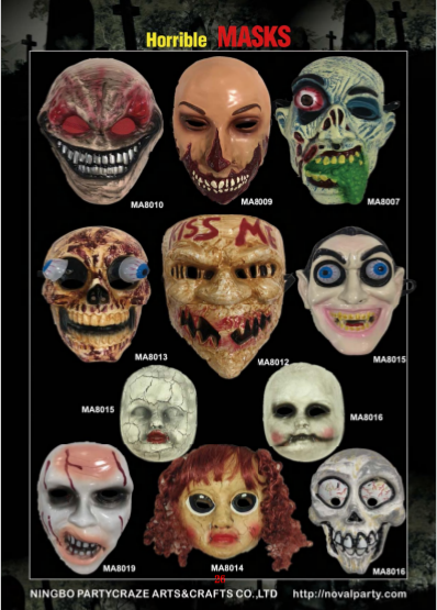 Horror Halloween Mask Wholesale Customized plastic Mask for Party