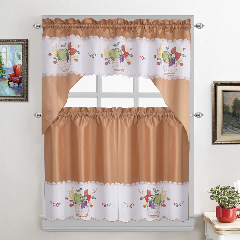 Embroidered kitchen curtain