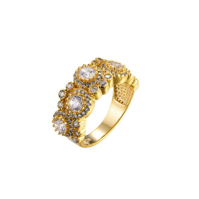 Europe and the United States cross-border micro-inset zircon light luxury niche ins wind ring