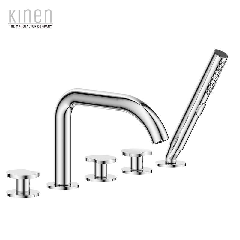 Kinen Elite Series 5-hole Rim-mounted Bath Mixer in Chrome