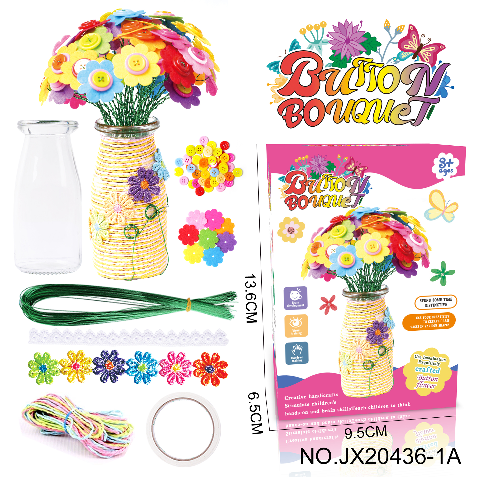 DIY Button Bouquet - Kelsang Flowers (single pack, 40 pieces)