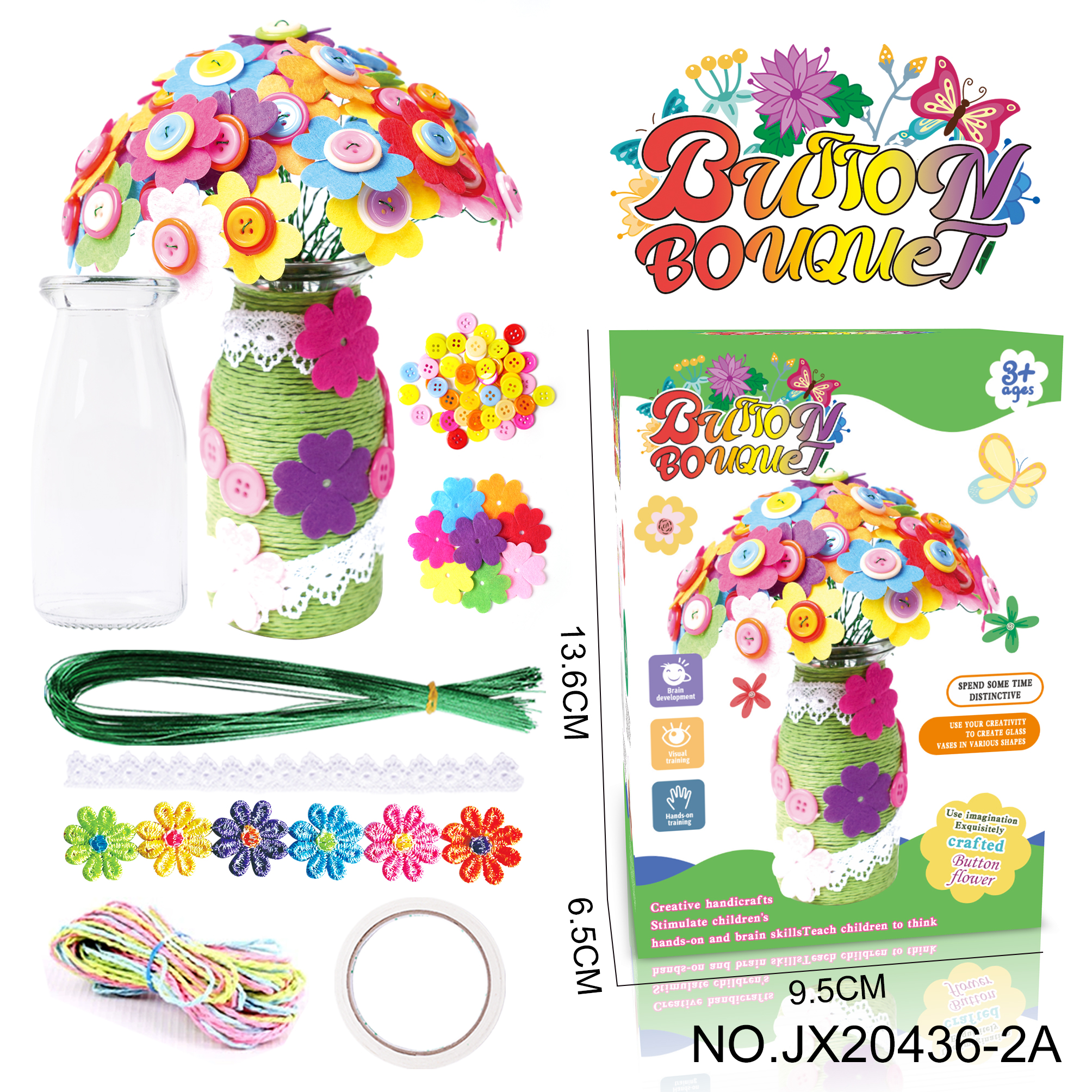 DIY Button Bouquet - Four-leaf Clover (single pack, 40 pieces)