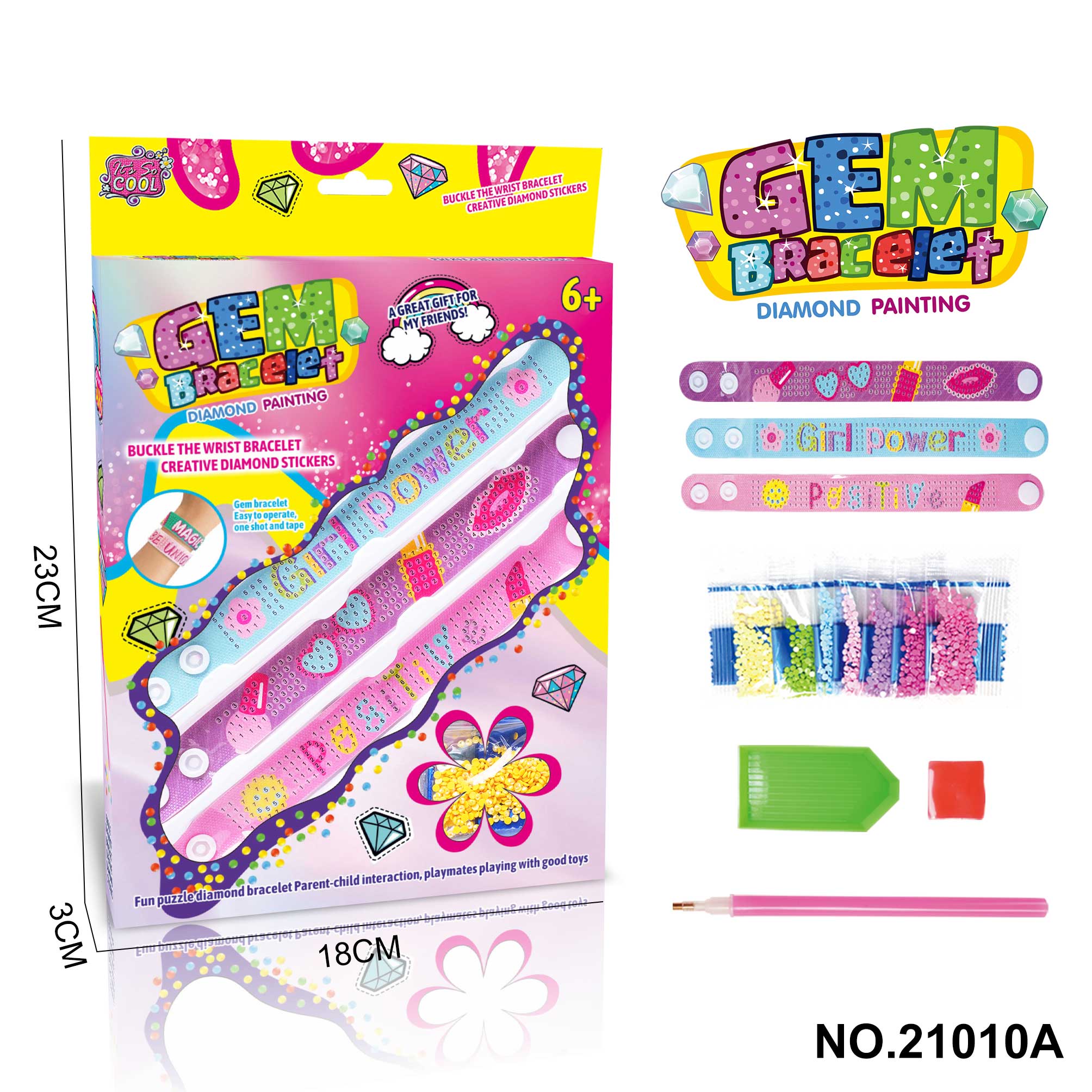 DIY Dot drill/Diamond Sticker Bracelet (3 pieces)