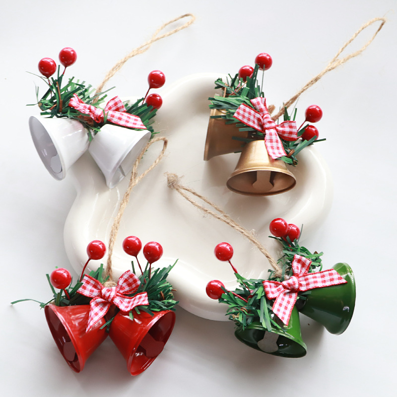 Christmas Alloy Double Bells Decoration