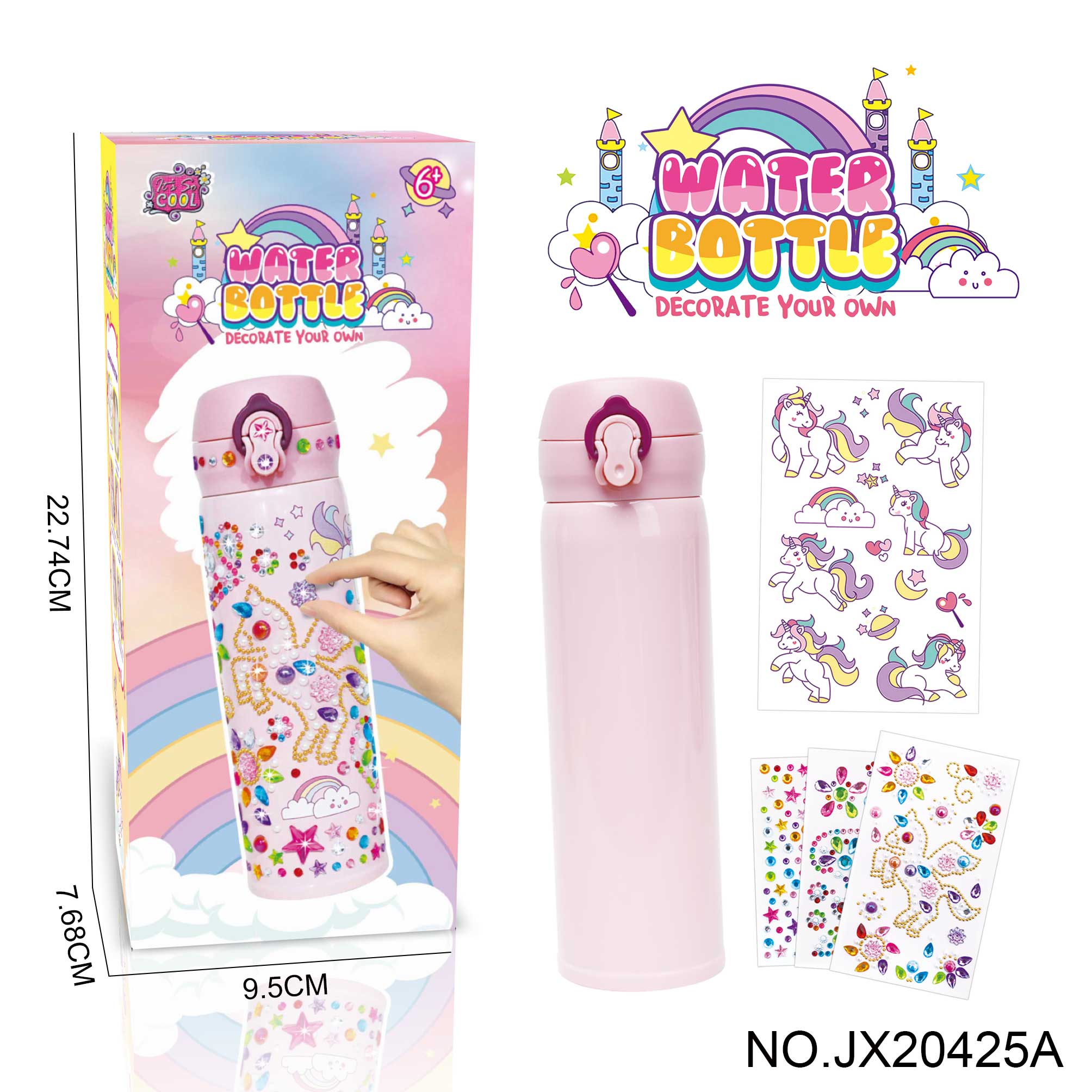 DIY diamond pink thermos - Unicorn