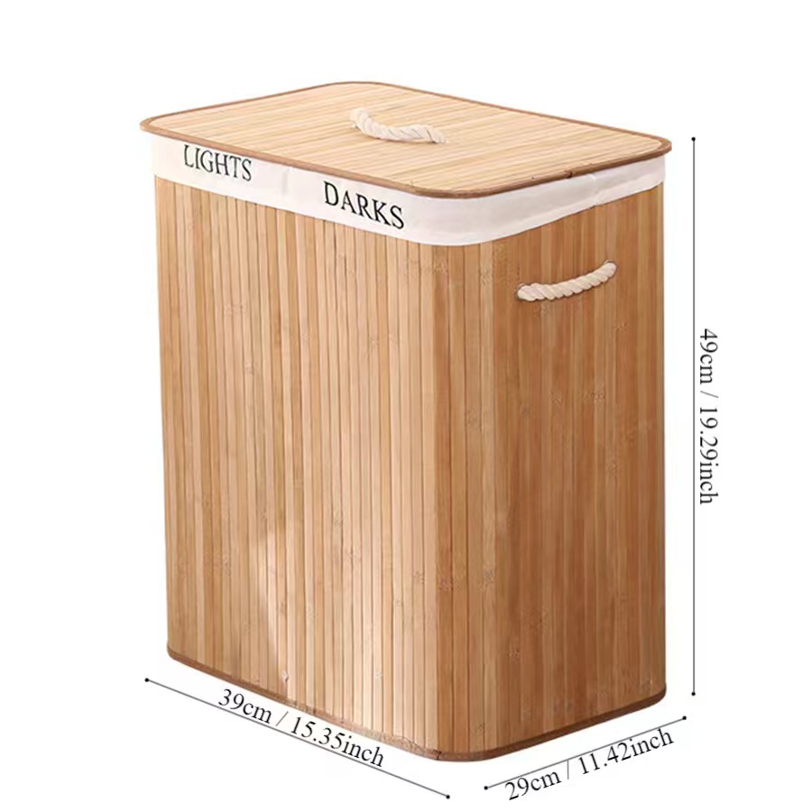 Folding bamboo basket