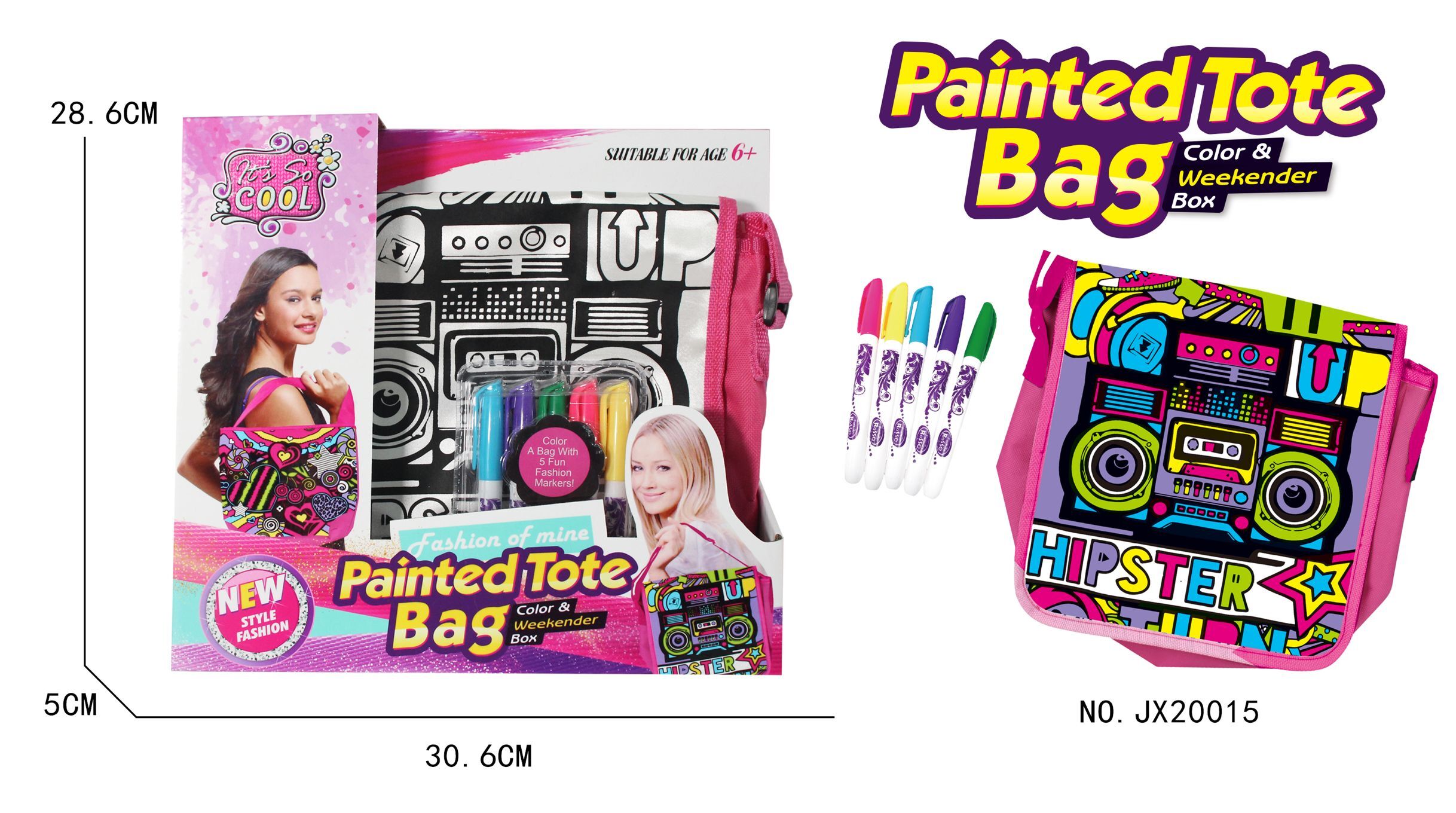 Radio -DIY Painted Watercolor Backpack (5 color washable pen)