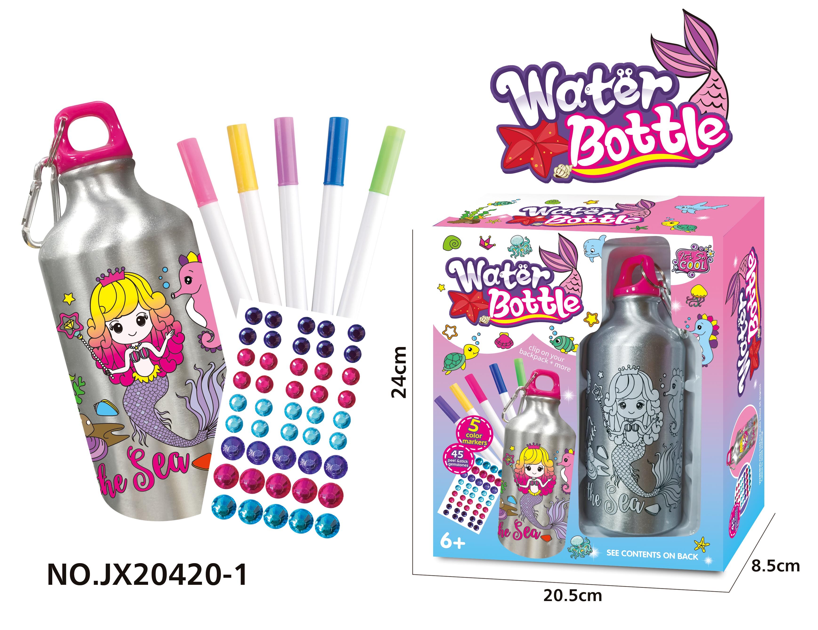 DIY Mermaid Doodle Bottle (500ML 5-color Watercolor pen)