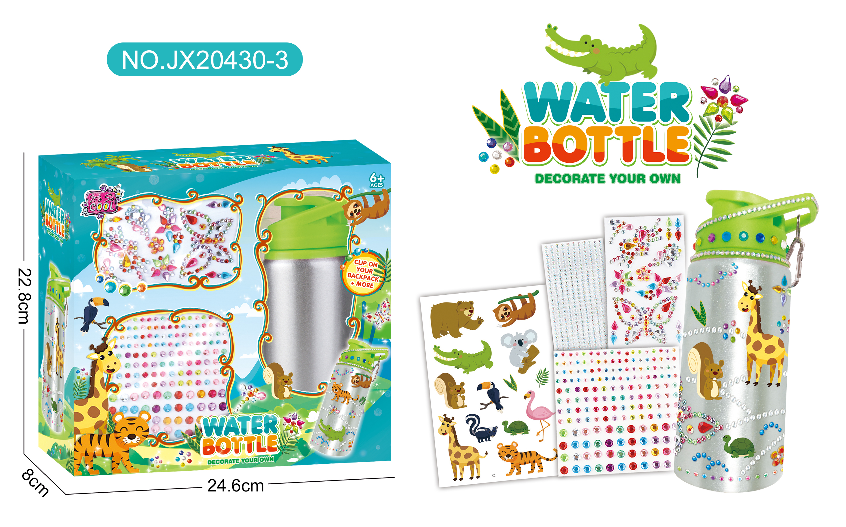 DIY stick diamond water bottle - animal