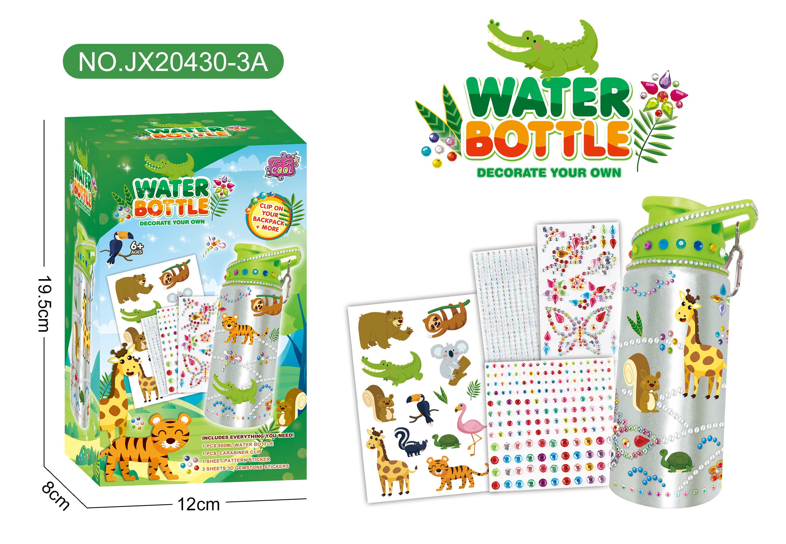 DIY stick diamond water bottle - animal