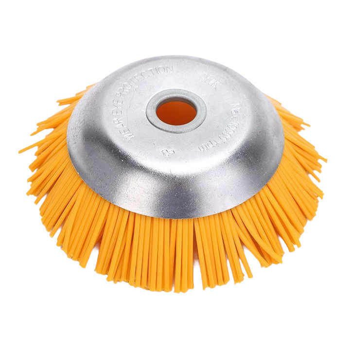 8 Inch Yellow Rotary Nylon Wheel Brush Garden Weed Brush Weed Trimmer Cutter Head