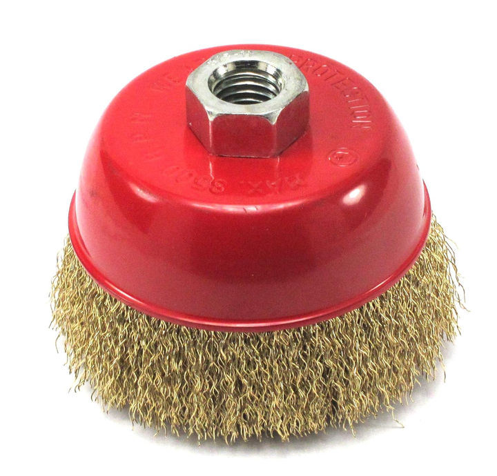 Brass coated rust removal polishing crimped wire cup brush