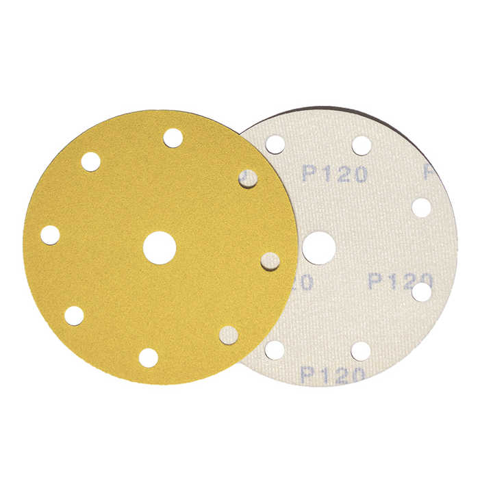 Gold Sand Paper Discs 6 inch Hook & Loop Sand Disc