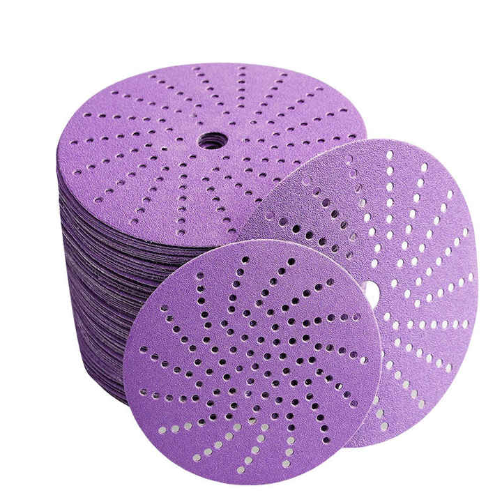 Purple Ceramic Aluminum Oxide Sand paper Hook and Loop Sand Paper Disc for Car Putty