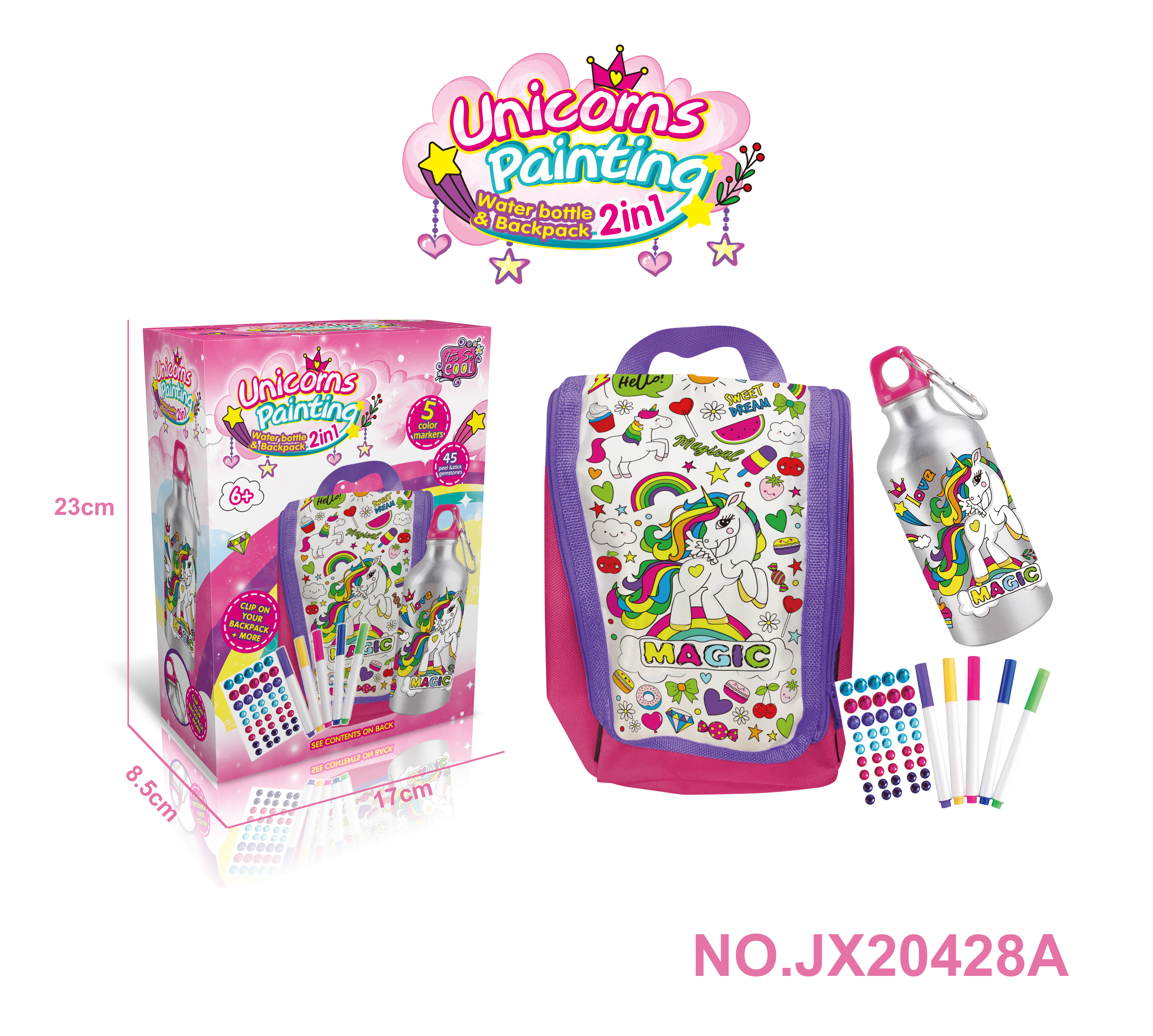 Unicorn Series -2 in 1 Graffiti water bottle + handbag