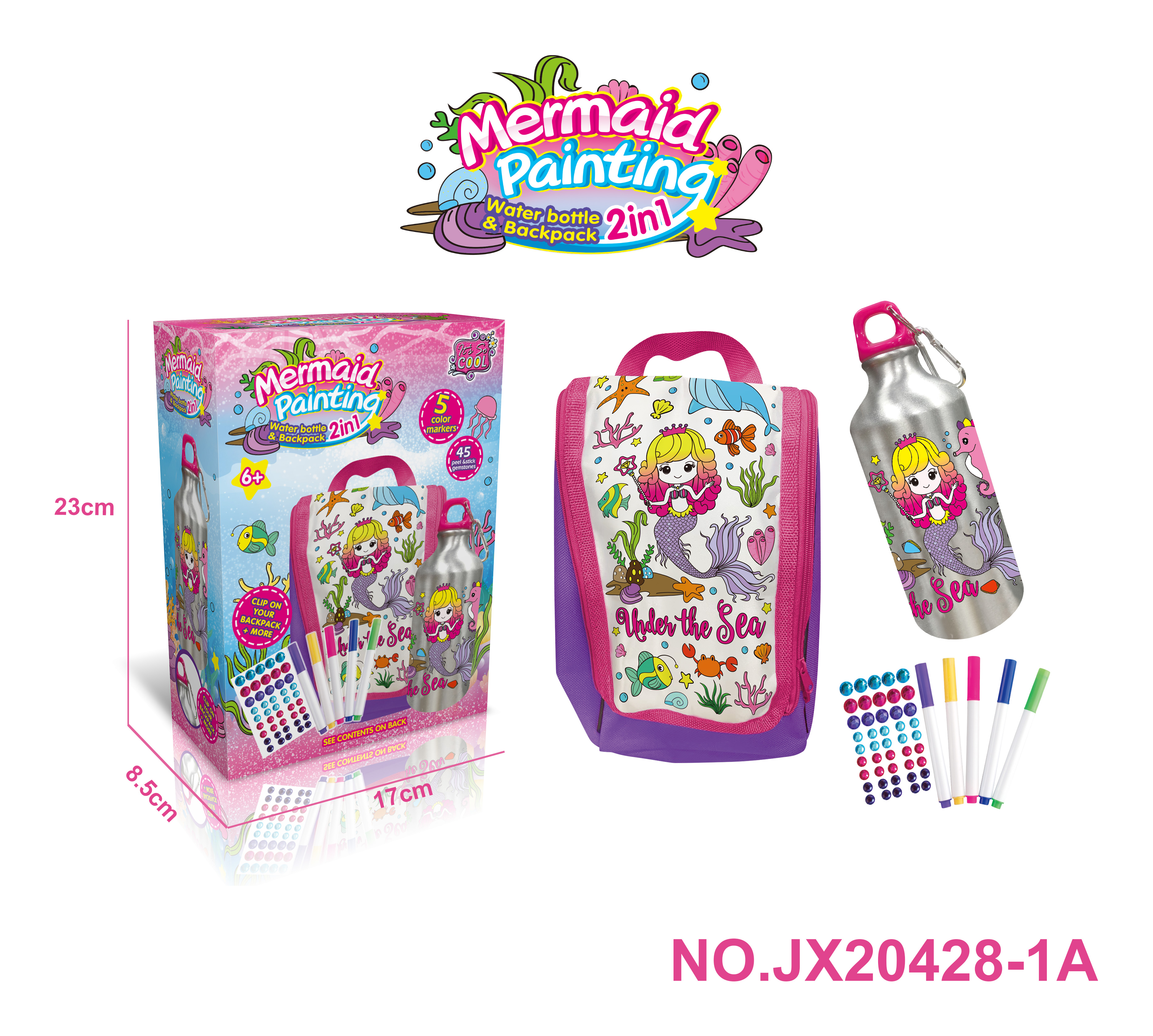 Mermaid Series -2 in 1 Graffiti water bottle + Handbag