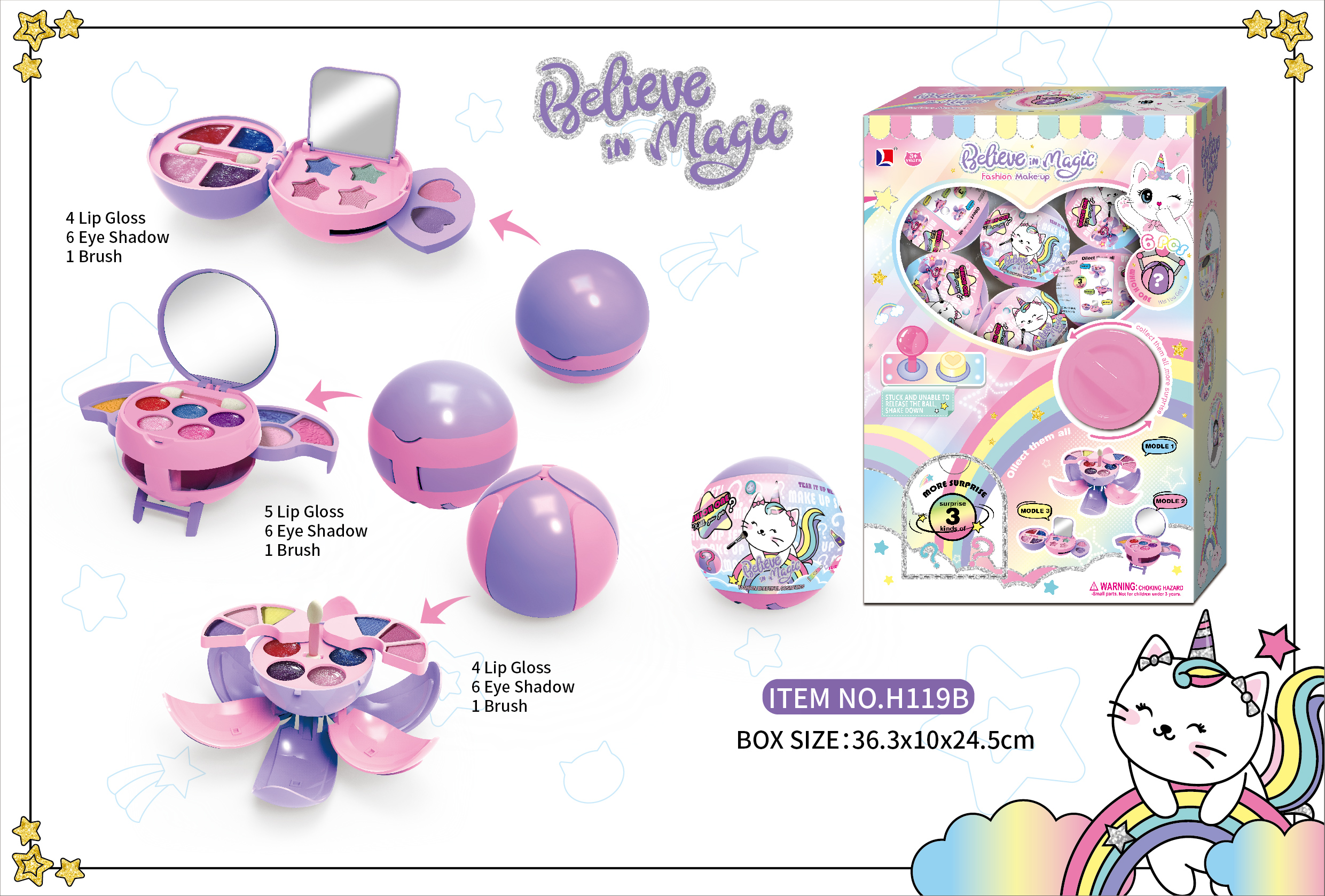 Egg makeup display box combination