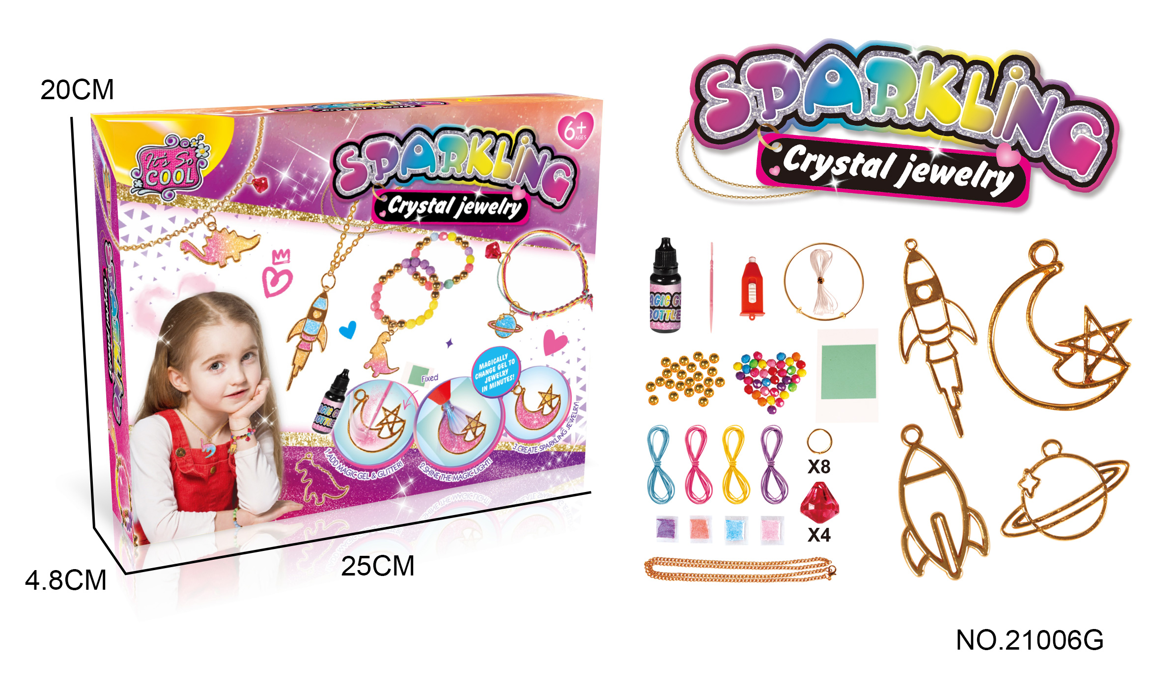 DIY gel metal Frame jewelry set - Space series