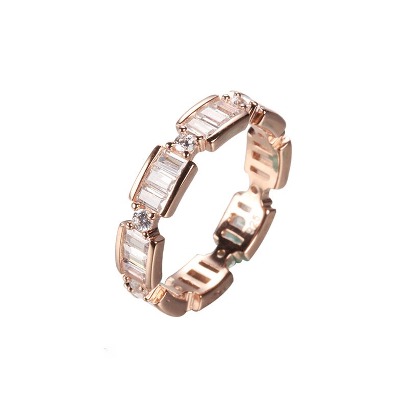 Europe and America simple ins fashion plated 18K zircon inset new retro ring