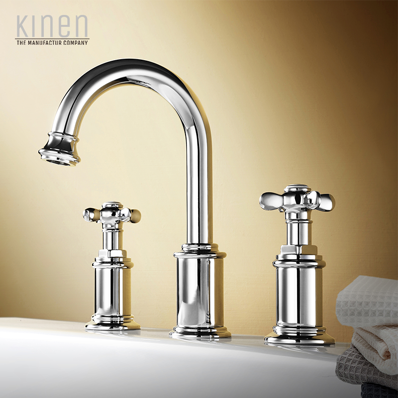 Kinen Danube Series 3-hole Basin Mixer in Chrome