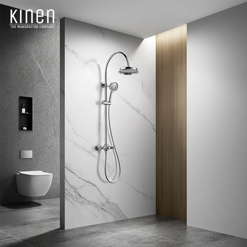 Kinen Danube Series Shower Combination For Exposed Installation in Chrome